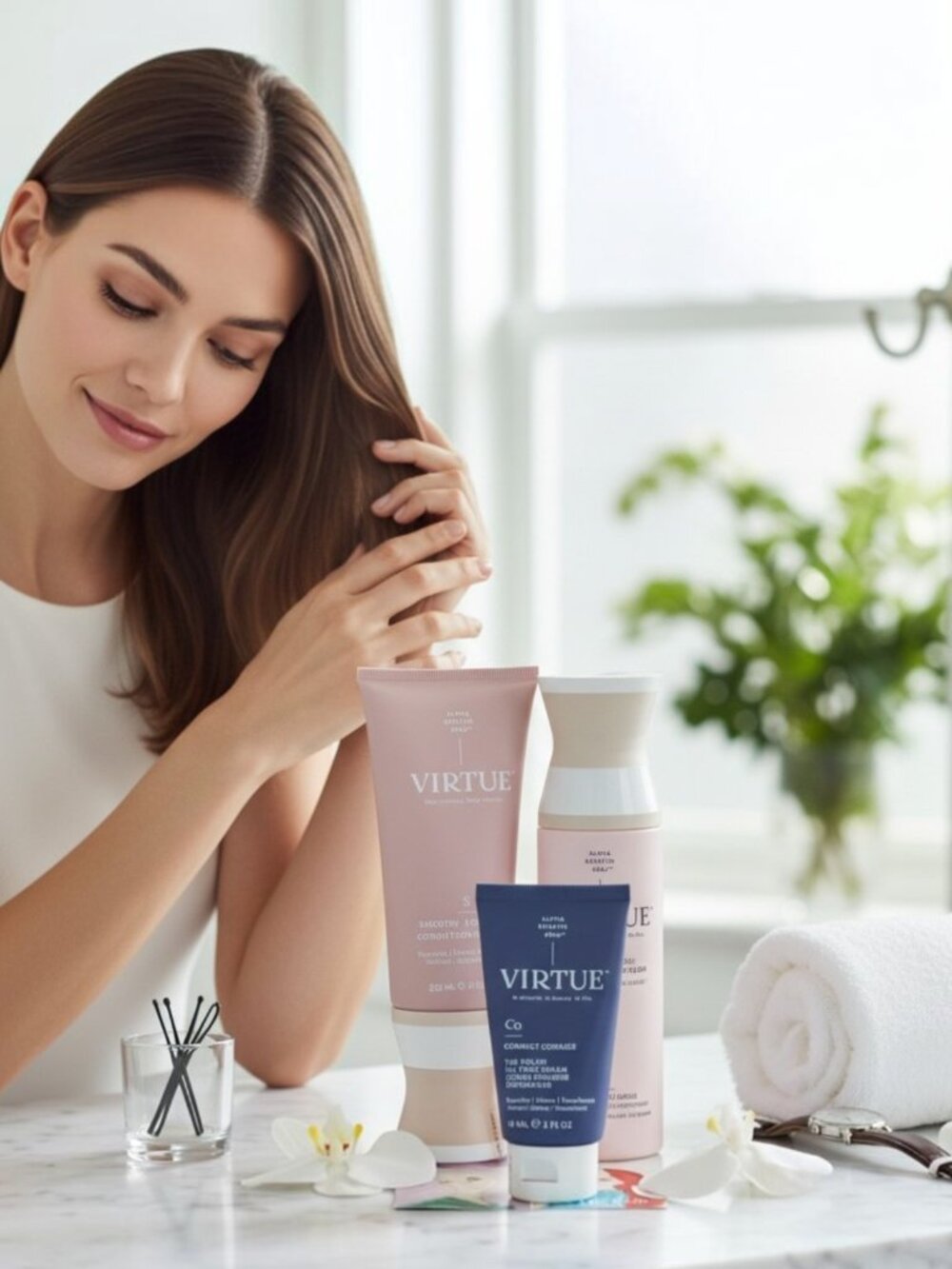 NEW Virtue Smooth Shampoo, Shampoo and Correct Corrige Hair Care Set